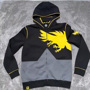 Destiny Warlock Hoodie Mens Medium Black Yellow Phoenix Full Zip Gaming EMP